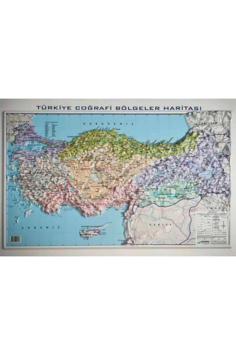 Gürbüz Kabartmalı Türkiye Bölgeler Harita 35x50Cm