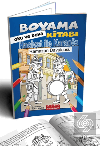 Hacivat İle Karagöz Ramazan Davucusu (Oku ve Boya)