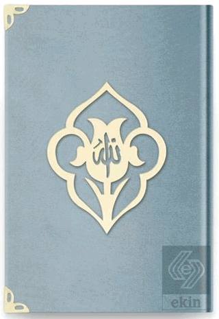 Hafız Boy Kadife Kuran-ı Kerim (Gökyüzü Mavi, Güll