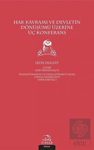 Hak Kavramı ve Devletin Dönüşümü Üzerine Üç Konfer
