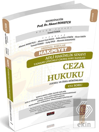 HAKİMİYET Adli Hakimlik Ceza Hukuku Çıkmış Soru