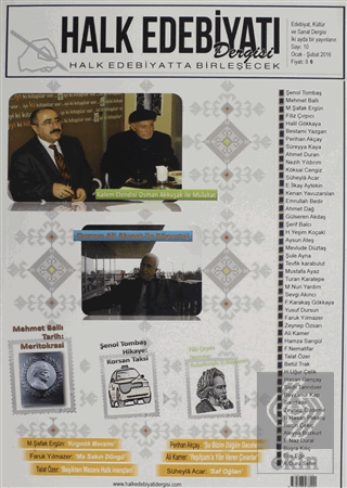Halk Edebiyatı Dergisi Sayı: 10 Ocak-Şubat 2016