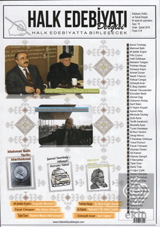 Halk Edebiyatı Dergisi Sayı: 10 Ocak-Şubat 2016