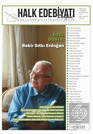 Halk Edebiyatı Dergisi Sayı: 3 Kasım-Aralık 2014