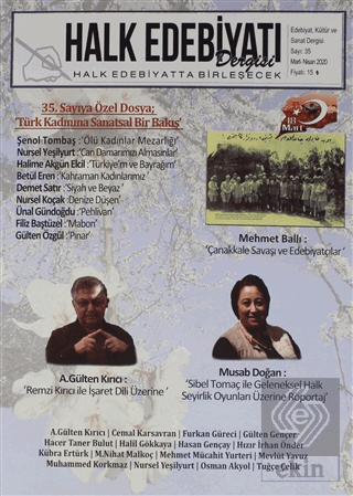 Halk Edebiyatı Dergisi Sayı: 35 Mart-Nisan 2020