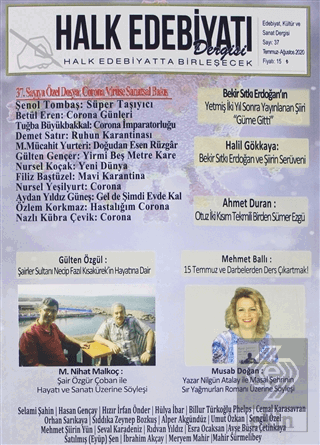 Halk Edebiyatı Dergisi Sayı: 37 Temmuz-Ağustos 2020