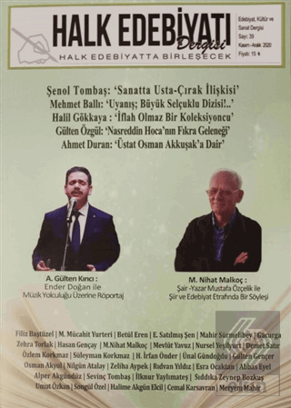 Halk Edebiyatı Dergisi Sayı: 39 Kasım-Aralık 2020