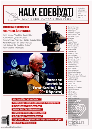 Halk Edebiyatı Dergisi Sayı: 5 Mart-Nisan 2015