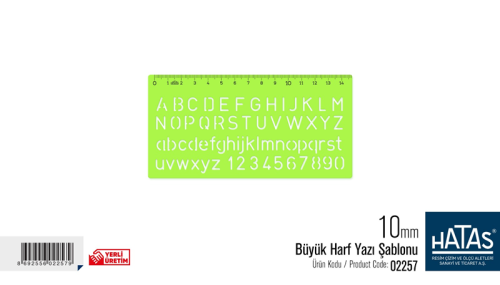HATAS BÜYÜK HARF YAZI ŞABLONU 10 mm.