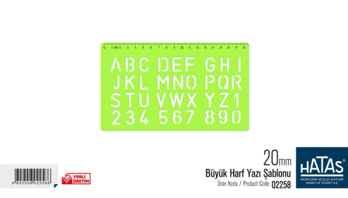 HATAS BÜYÜK HARF YAZI ŞABLONU 20 mm.