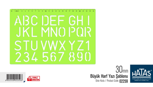 HATAS BÜYÜK HARF YAZI ŞABLONU 30 mm.