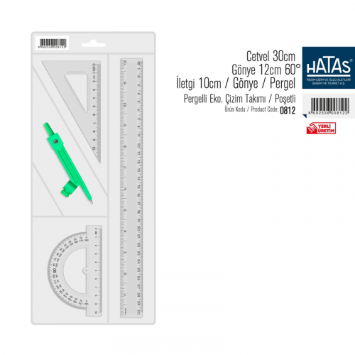 Hatas PERGELLİ EKO.ÇİZİM TAKIMI(30cm.Cetvelli )