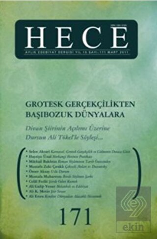 Hece Aylık Edebiyat Dergisi Sayı: 171