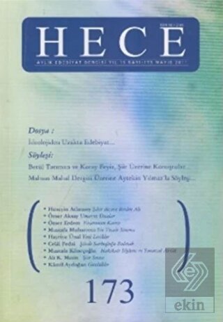 Hece Aylık Edebiyat Dergisi Sayı: 173