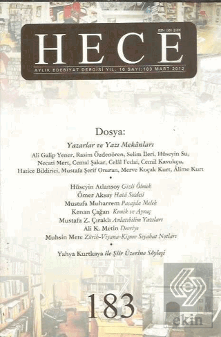 Hece Aylık Edebiyat Dergisi Sayı: 183