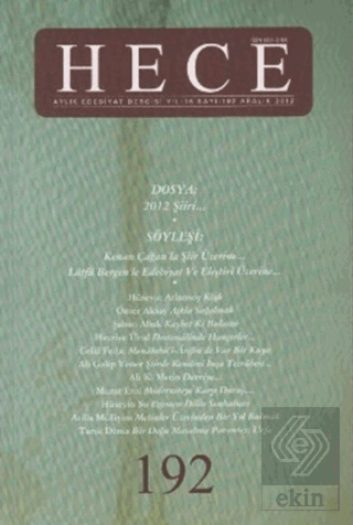 Hece Aylık Edebiyat Dergisi Sayı: 192