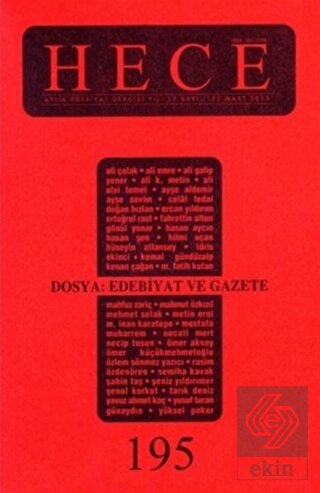 Hece Aylık Edebiyat Dergisi Sayı: 195