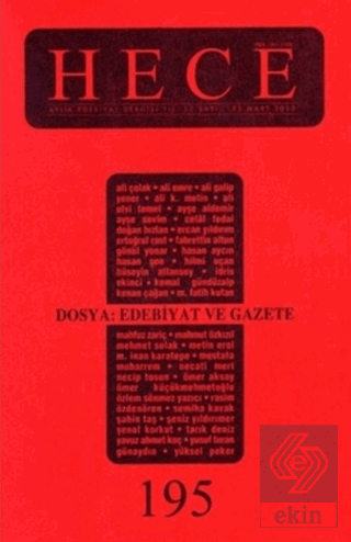 Hece Aylık Edebiyat Dergisi Sayı: 195