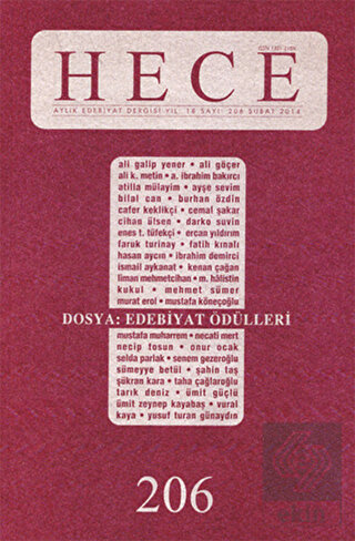 Hece Aylık Edebiyat Dergisi Sayı: 206