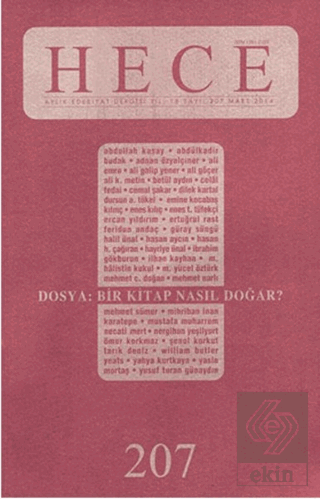 Hece Aylık Edebiyat Dergisi Sayı: 207 Mart/2014