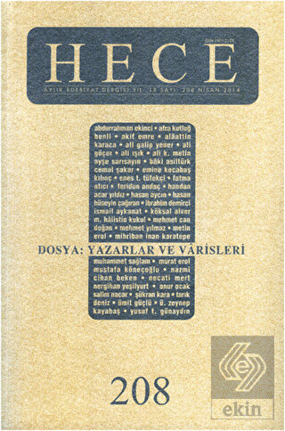 Hece Aylık Edebiyat Dergisi Sayı: 208