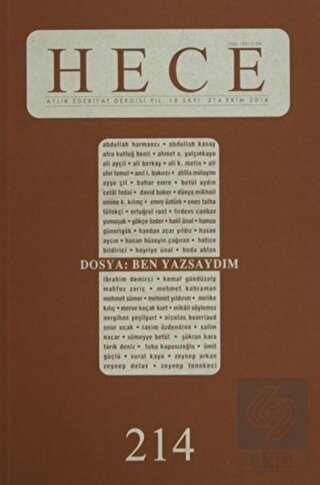 Hece Aylık Edebiyat Dergisi Sayı: 214 Ekim 2014