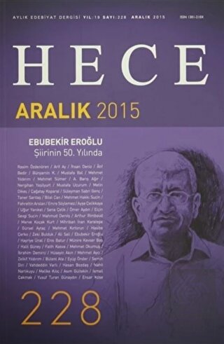 Hece Aylık Edebiyat Dergisi Sayı : 228 - Aralık 20