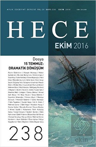 Hece Aylık Edebiyat Dergisi Sayı : 238 - Ekim 2016