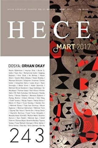 Hece Aylık Edebiyat Dergisi Sayı : 243 - Mart 201