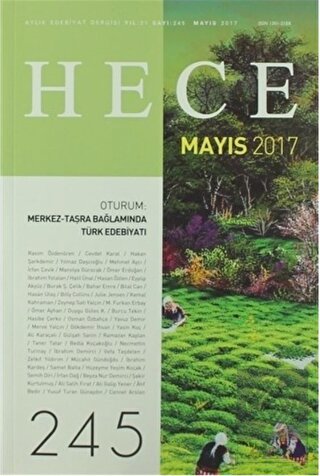 Hece Aylık Edebiyat Dergisi Sayı: 245 - Mayıs 2017