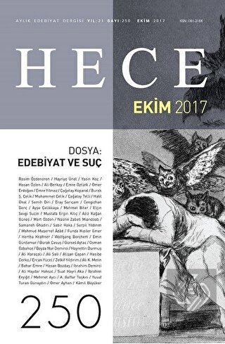 Hece Aylık Edebiyat Dergisi Sayı: 250 - Ekim 2017