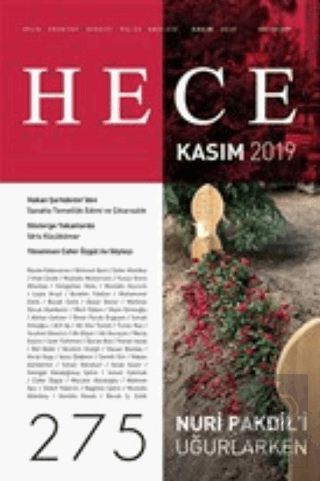 Hece Aylık Edebiyat Dergisi Sayı: 275 Kasım 2019