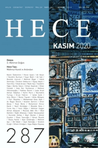 Hece Aylık Edebiyat Dergisi Sayı: 287 Kasım 2020