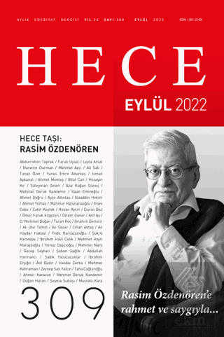 Hece Aylık Edebiyat Dergisi Sayı: 309 Eylül 2022