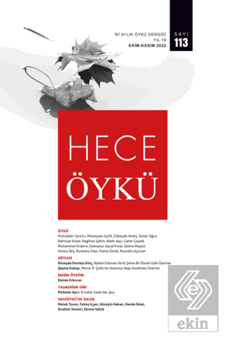 Hece Öykü Dergisi Sayı: 113 Ekim - Kasım 2022