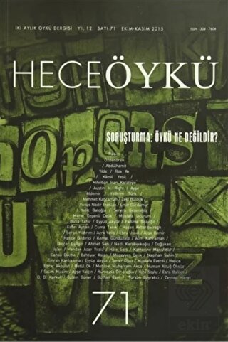Hece Öykü Dergisi Sayı : 71 Ekim-Kasım 2015