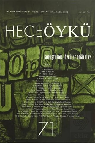 Hece Öykü Dergisi Sayı : 71 Ekim-Kasım 2015