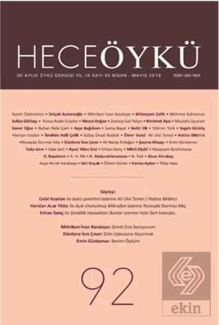 Hece Öykü Dergisi Sayı: 92 (Nisan - Mayıs 2019)