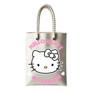 Hello Kanye Temalı Fermuarlı Günlük Kullanım Bez Çanta