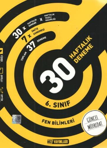 Hız Yayınları 6. Sınıf Fen Bilimleri 30 Haftalık Kazanım Denemeleri