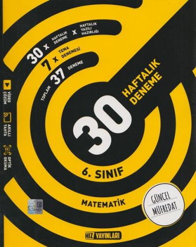 Hız Yayınları 6. Sınıf Matematik 30 Haftalık Kazanım Denemeleri