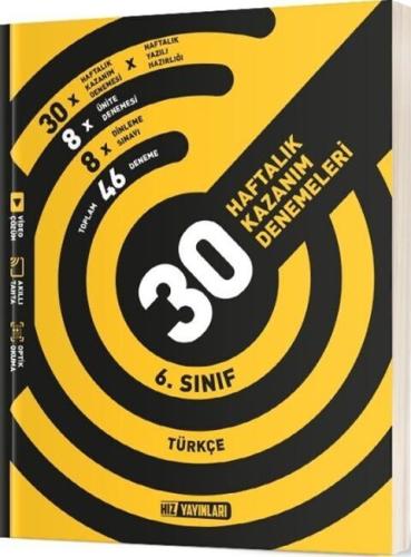 Hız Yayınları 6. Sınıf Türkçe 30 Haftalık Kazanım Denemeleri