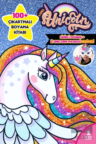 I Love Unicorn 100+ Çıkartma Hediyeli Boyama Kitab