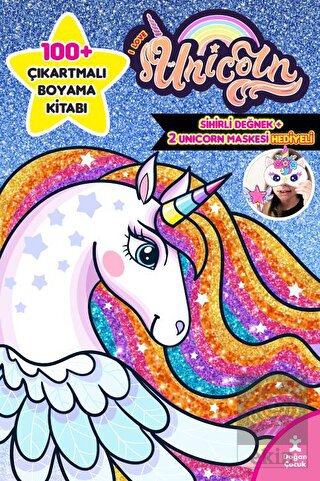 I Love Unicorn 100+ Çıkartma Hediyeli Boyama Kitab