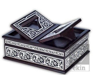 İç Kanat Sandıklı Siyah Kaplama Gümüş Kur'an-ı Ker