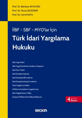 İİBF, SBF, MYO'lar İçin Türk İdari Yargılama Hukuku (MYO)