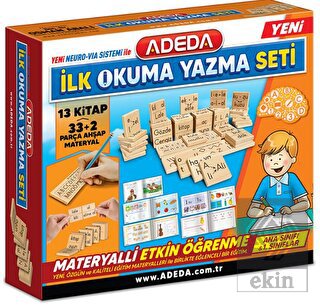 İlk Okuma Yazma Seti 13 Kitap - 33+2 Parça Ahşap M
