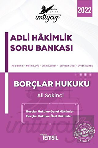 İmtiyaz Adli Hakimlik Soru Bankası Borçlar Hukuku