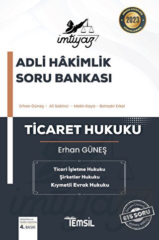 İmtiyaz Adli Hakimlik Soru Bankası Ticaret Hukuku