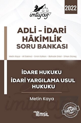 İmtiyaz Adli-İdari Hakimlik Soru Bankası İdare Hukuku